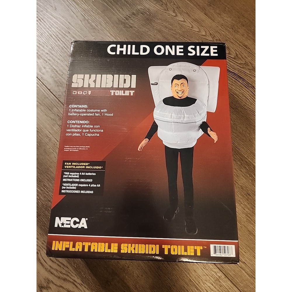 NECA "Skibidi Toilet" Infltable Halloween Costume Child One‎ Size Costume NEW